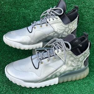 Adidas Tubular X Hype Edition Silver Metallic Black AQ1894 Men's Size 13